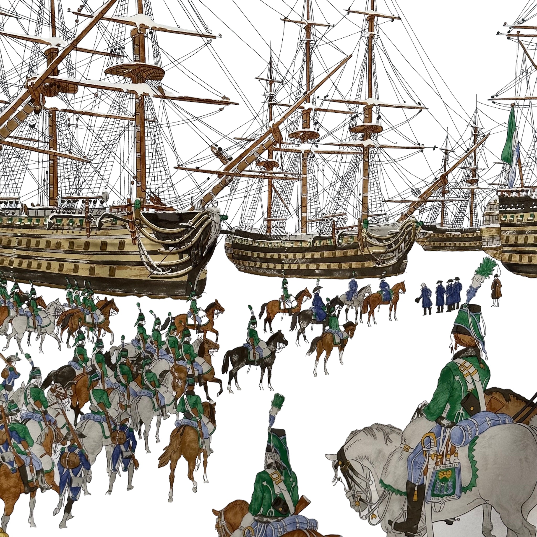 Navy and Cavalry - HERMES SCARF 90 CM