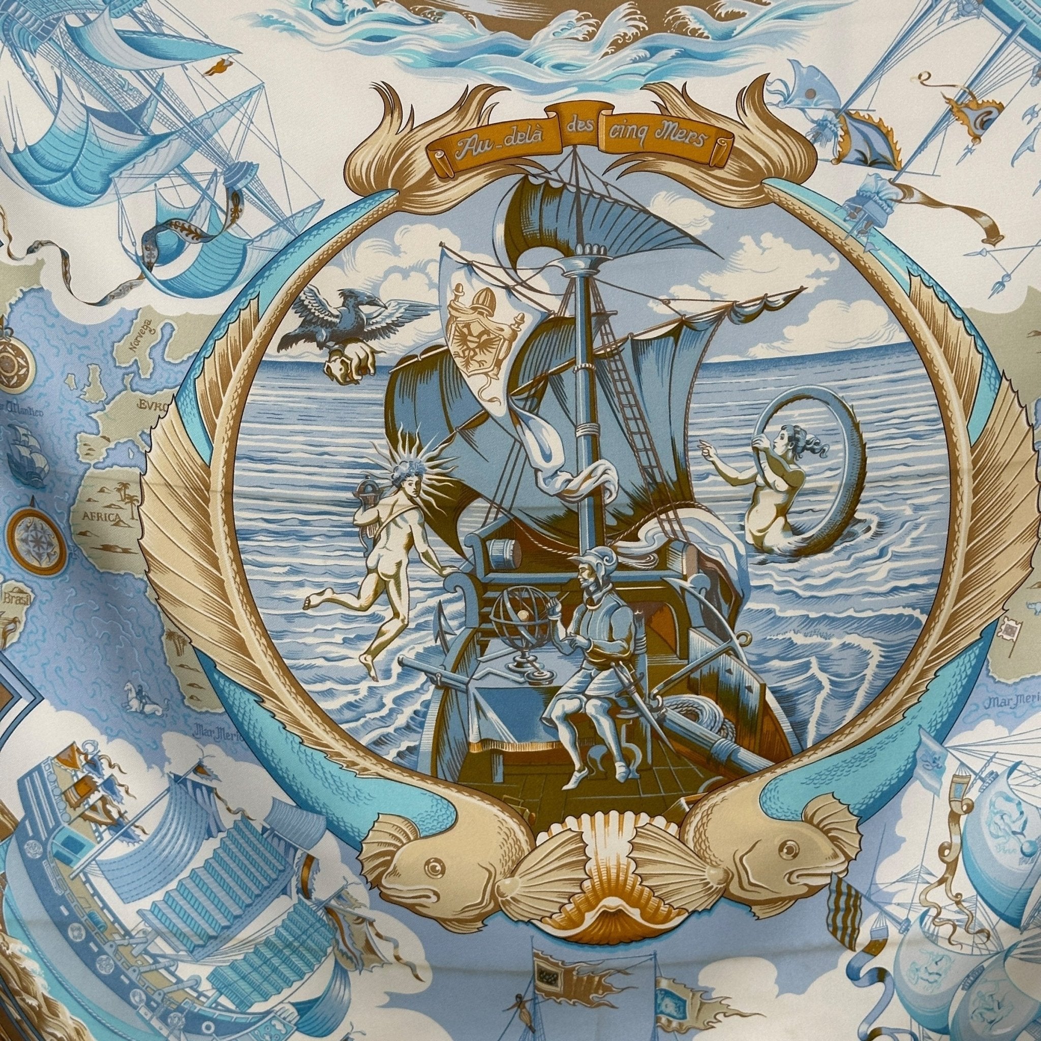 Au-delà des cinq mers - FOULARD HERMES 90CM - Carré Society