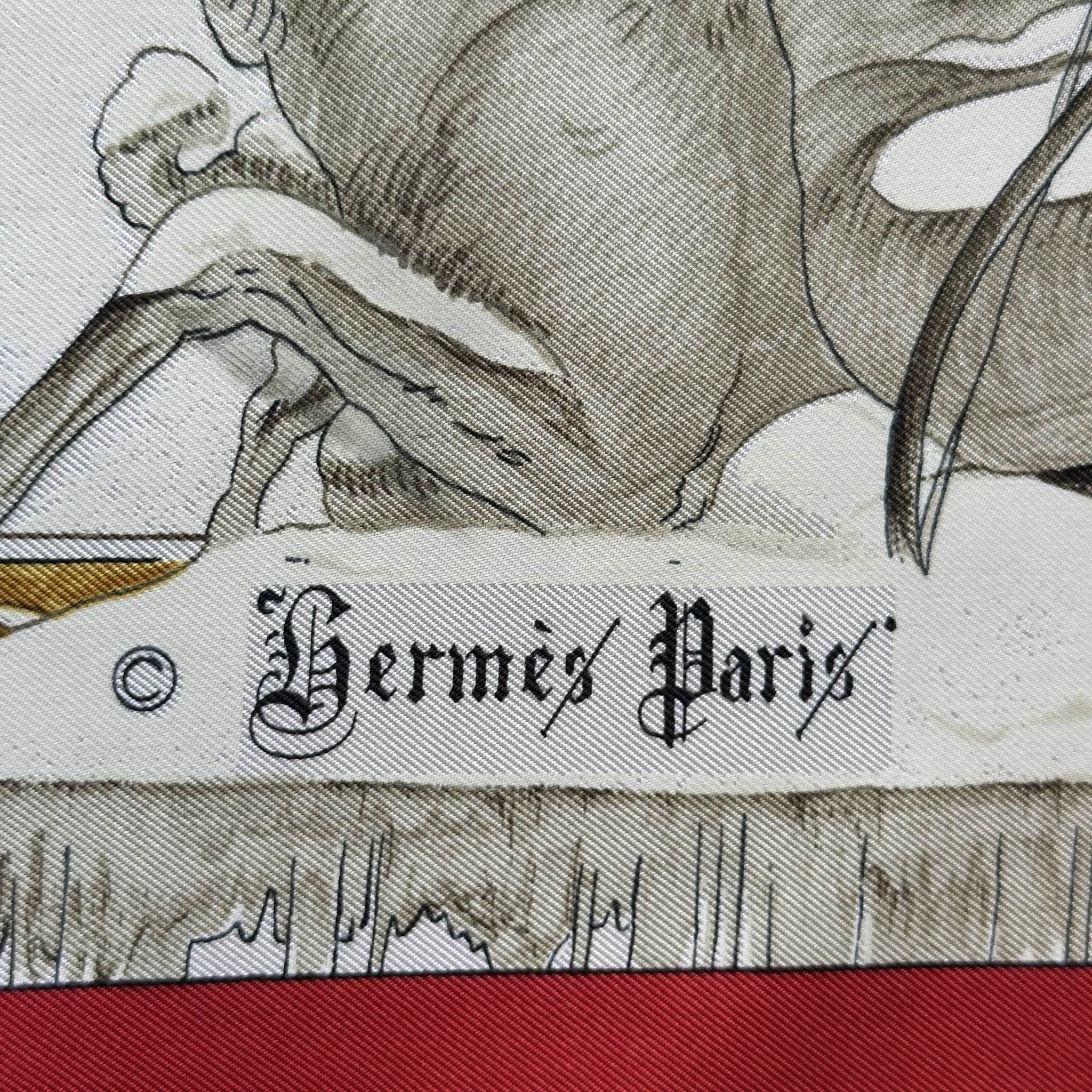 Signature Hermès Paris sur le foulard L’Hiver