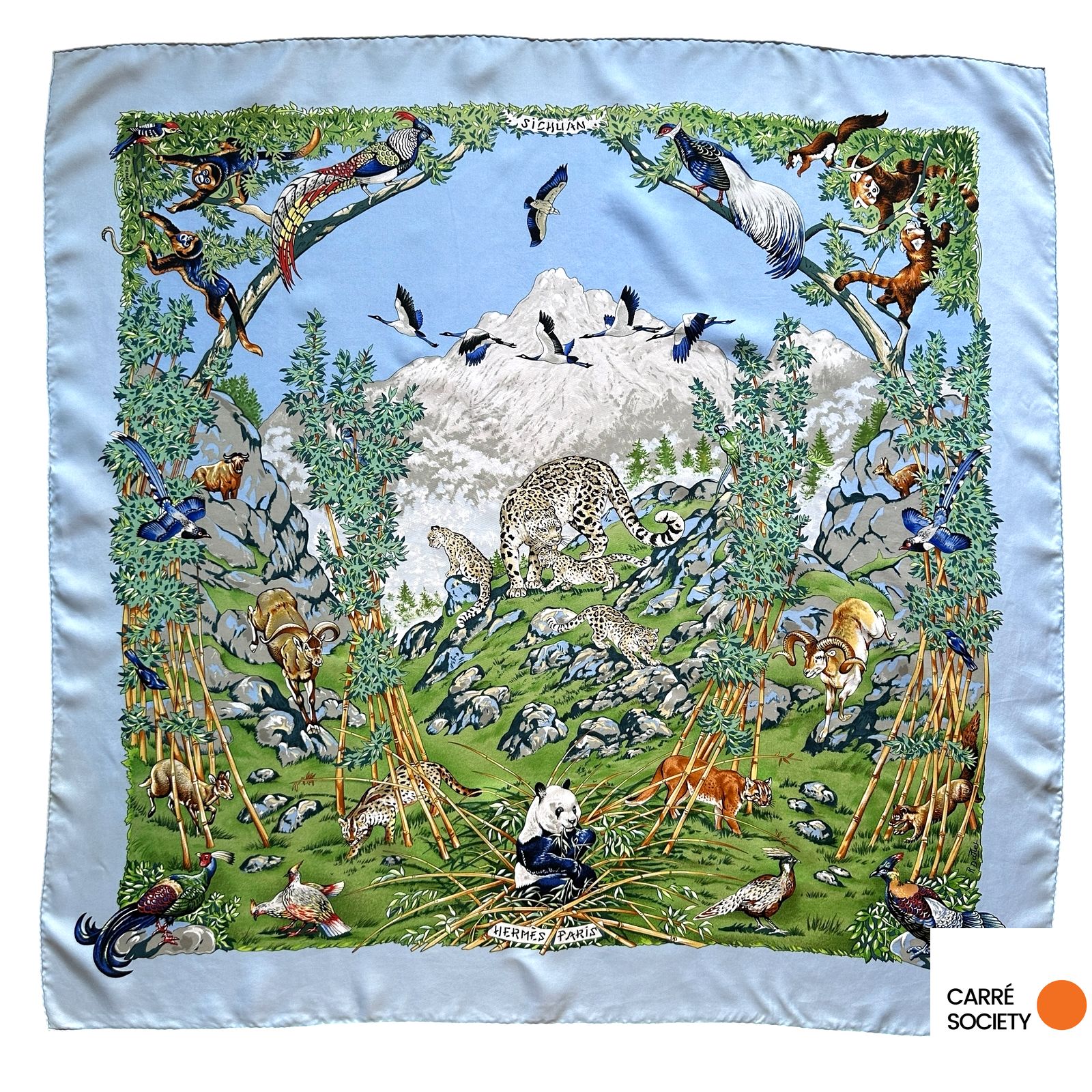 Foulard Hermès 90 cm – Sichuan – Robert Dallet (1995)