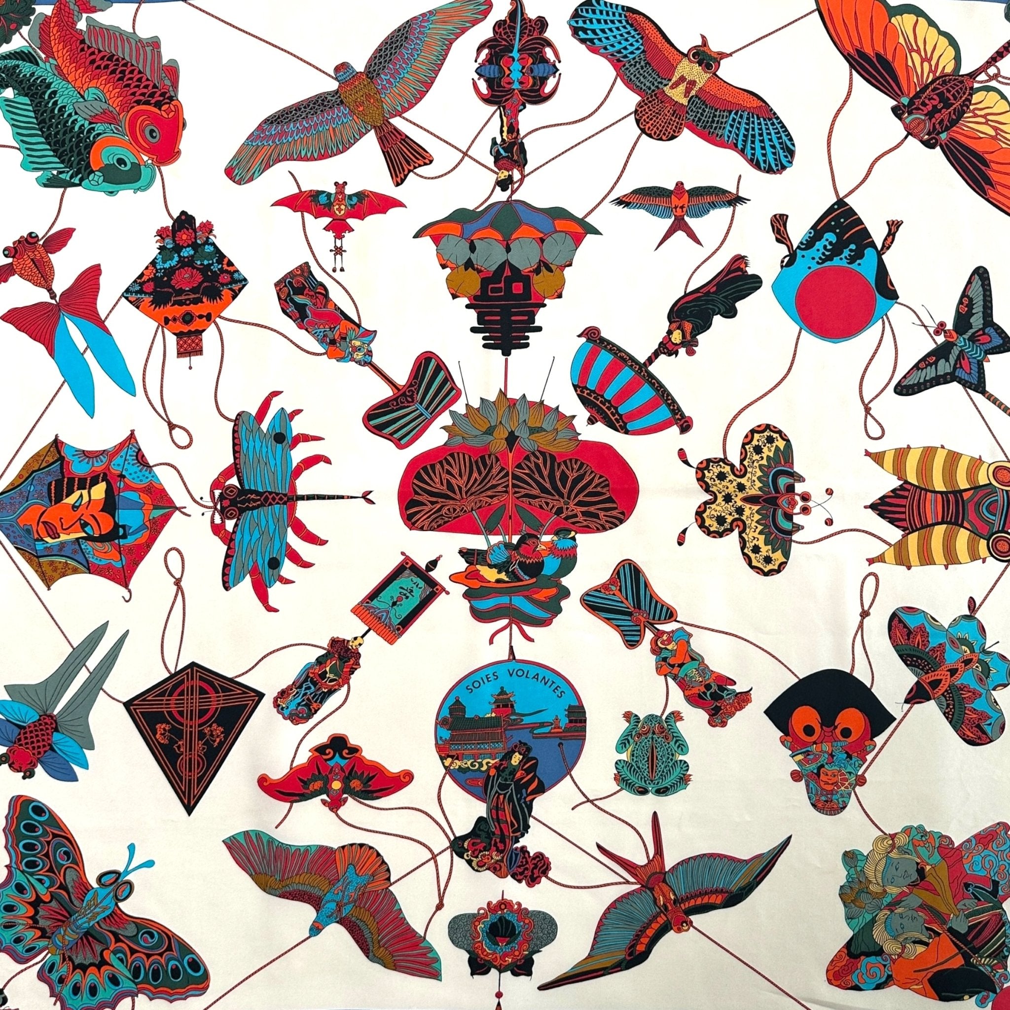 foulard hermes hommage au cerfs volants chinois