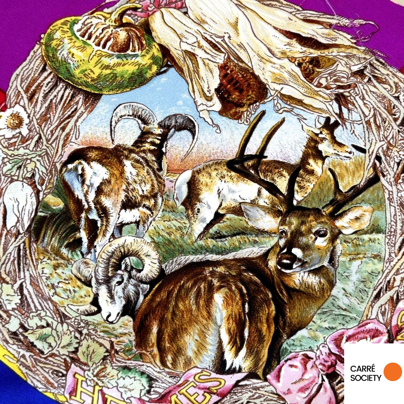 Détail du foulard dessin de cerf