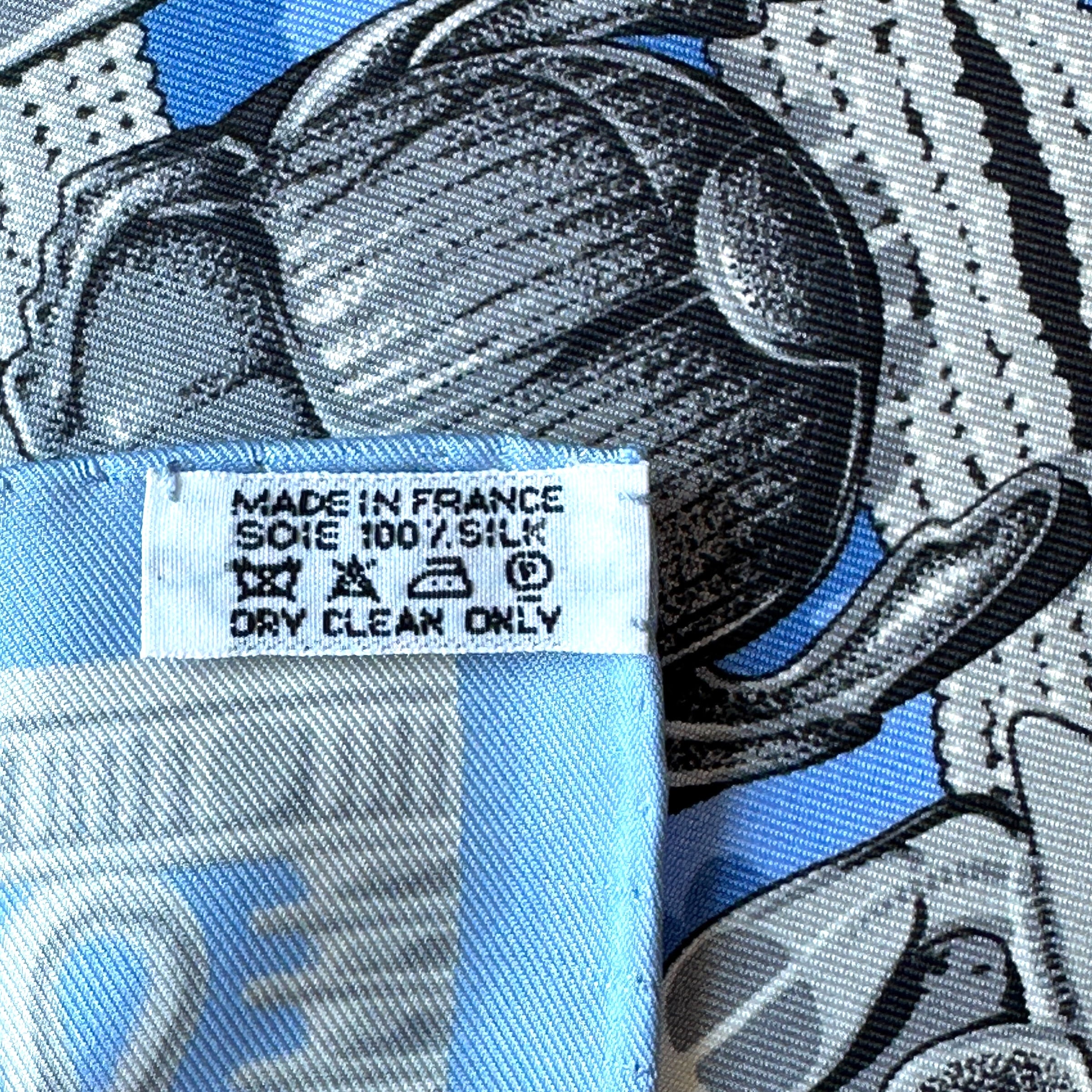 Étiquette de composition Hermès – 100 % soie, made in France