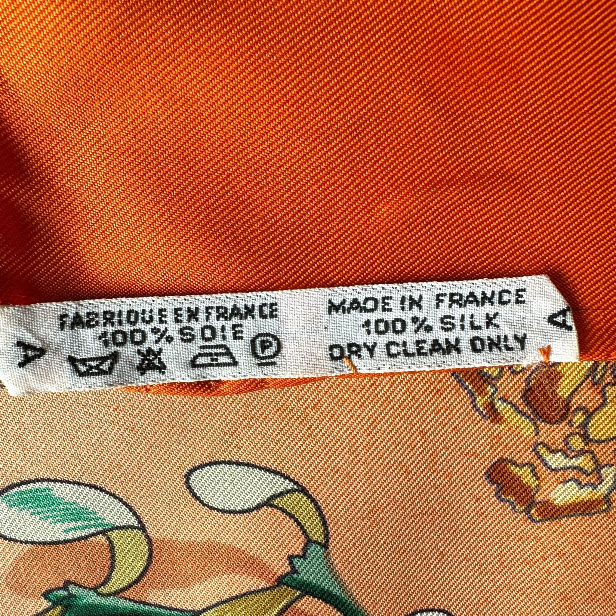 Étiquette de composition Hermès – 100% soie, made in France