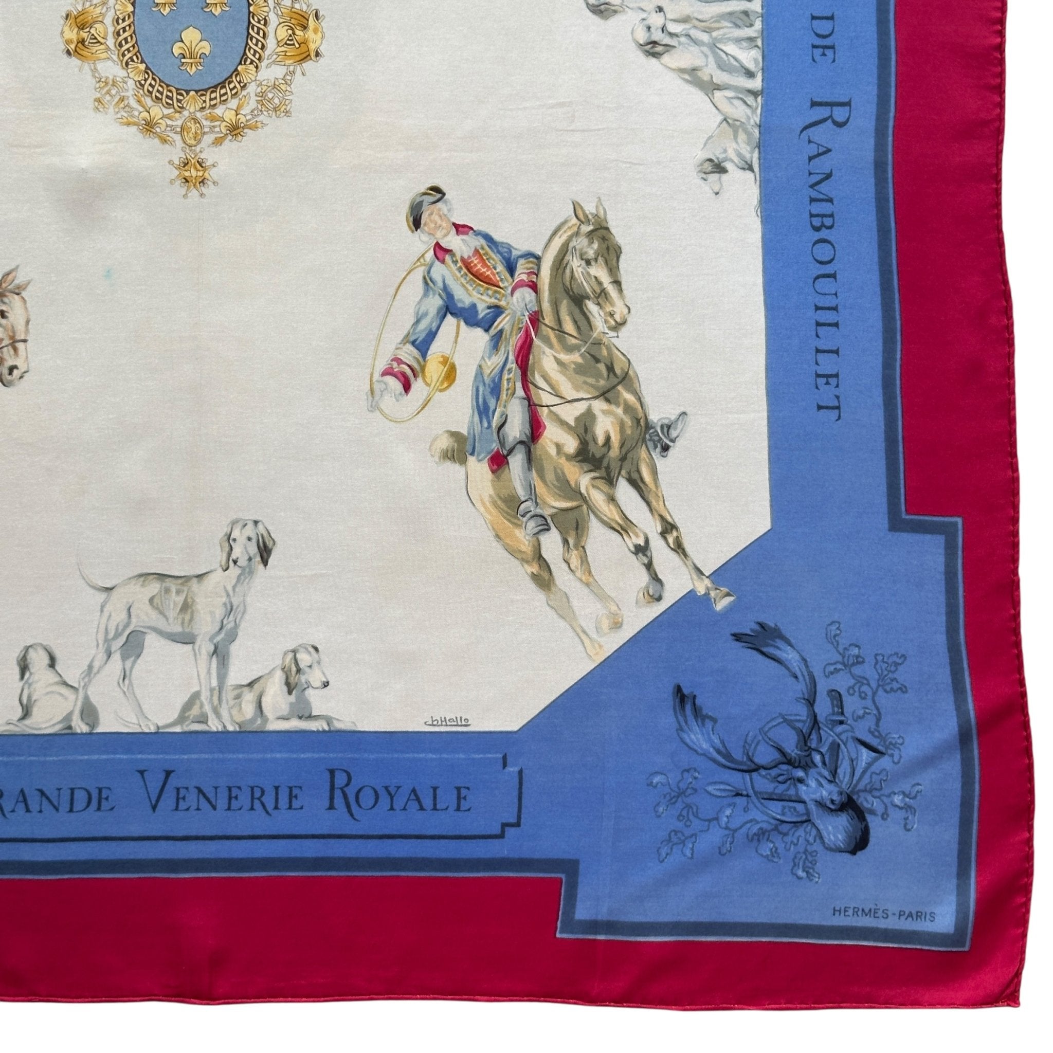 Coin inférieur droit en bon état couleur bleu de France et grenat