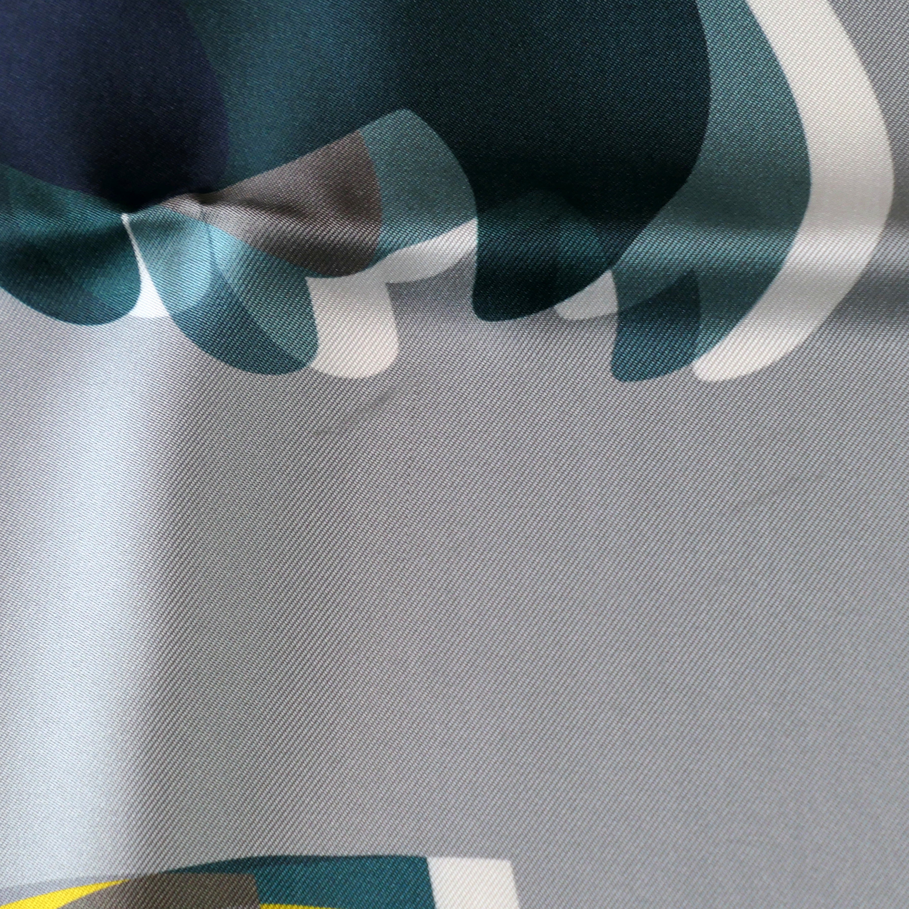 Carré Hermès Drive Me Crazy de Yoni Alter, 90 cm soie, détail de la petite trace transparente
