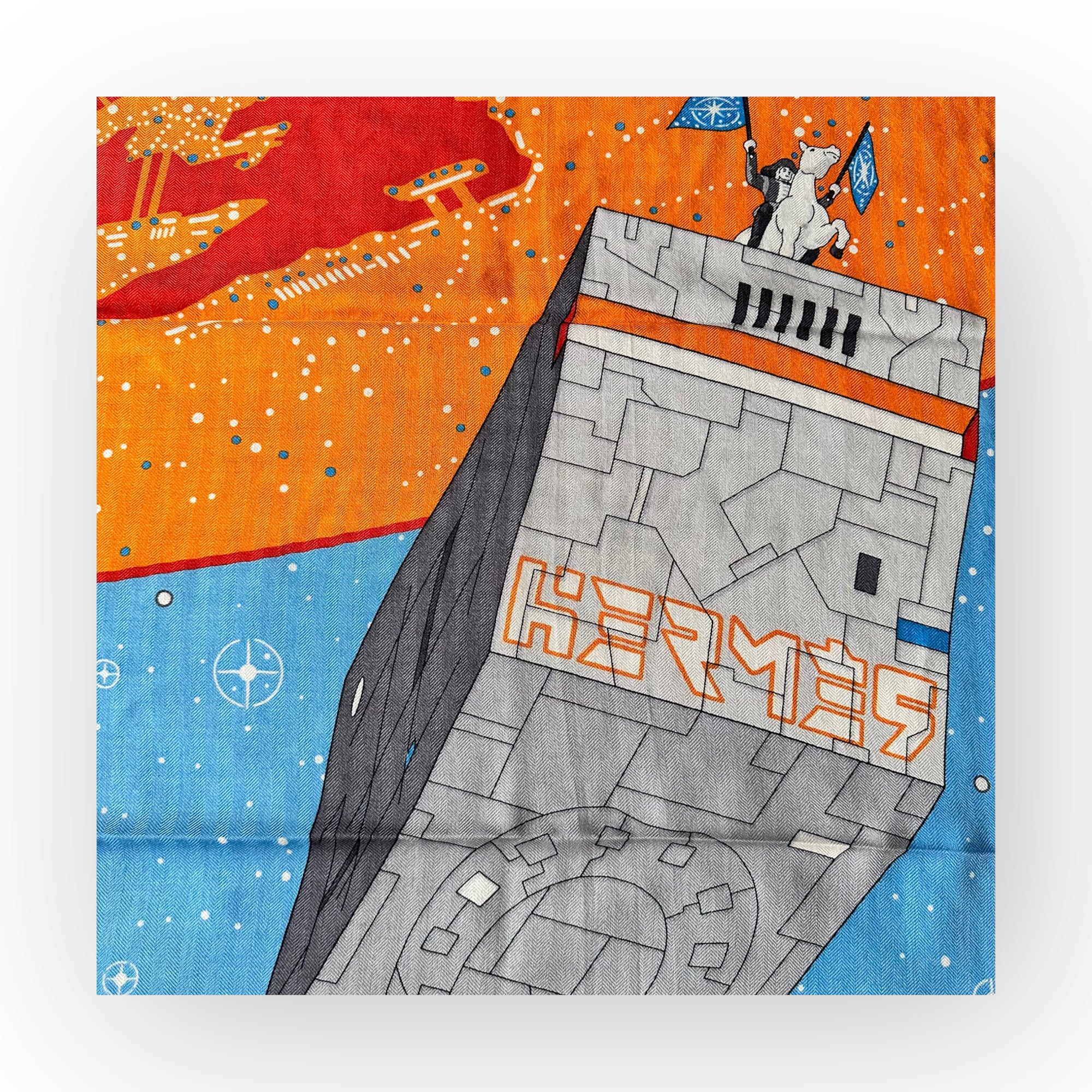HERMES ODYSSEY - HERMES-SILK AND CASHMERE SCARF 100cm