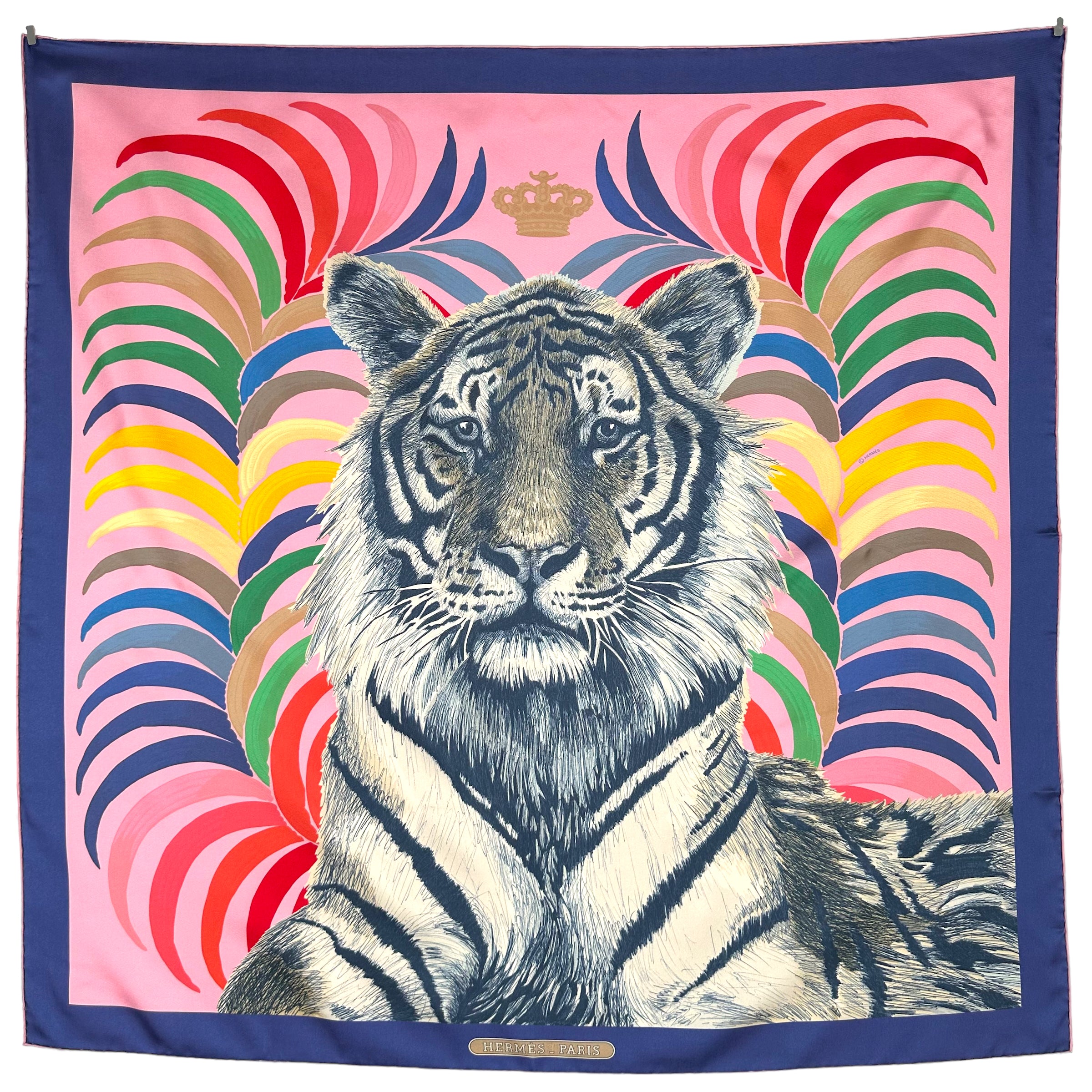 DOUBLE-SIDED ROYAL TIGER - 90CM HERMES SCARF