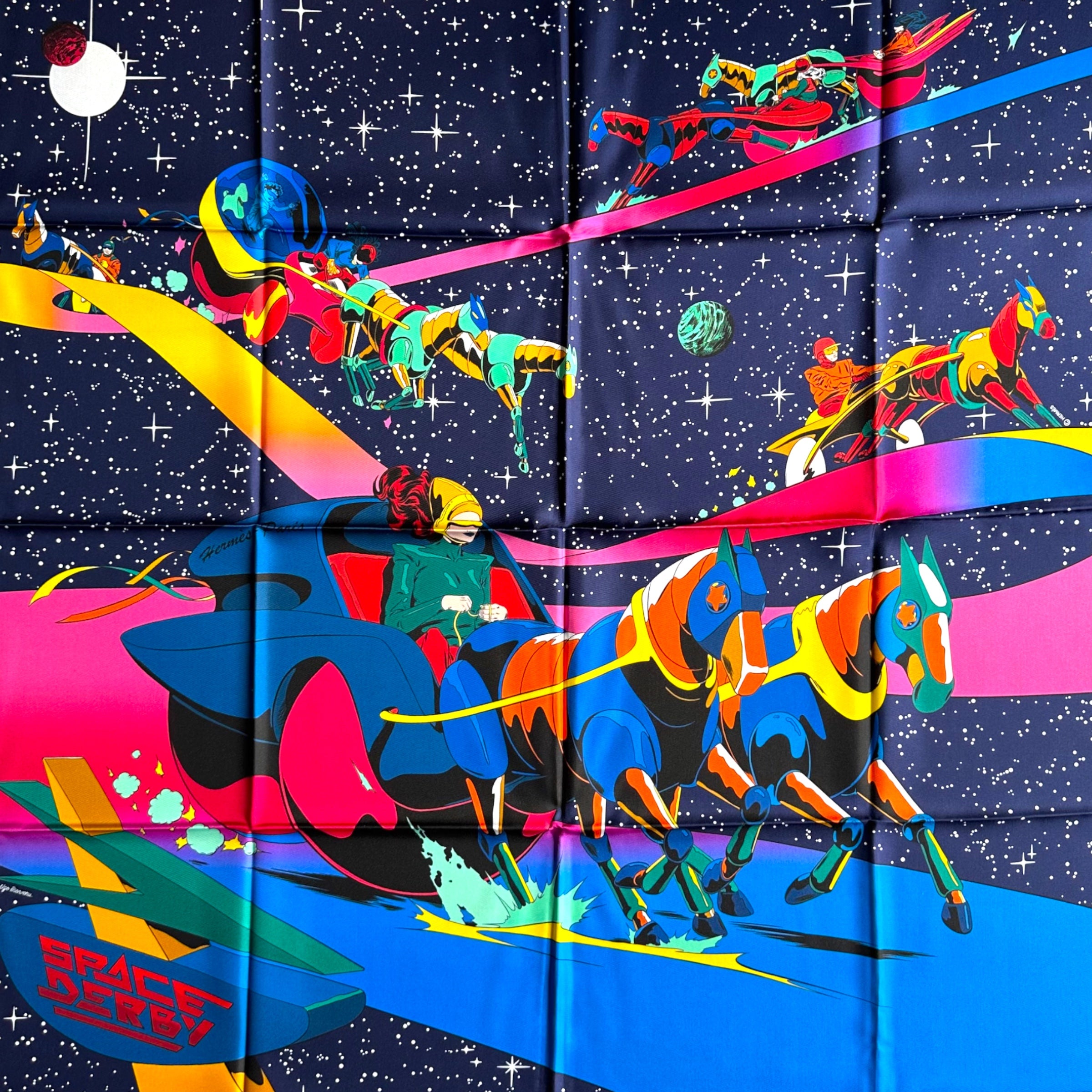 foulard-hermes-space derby-bleu-marine