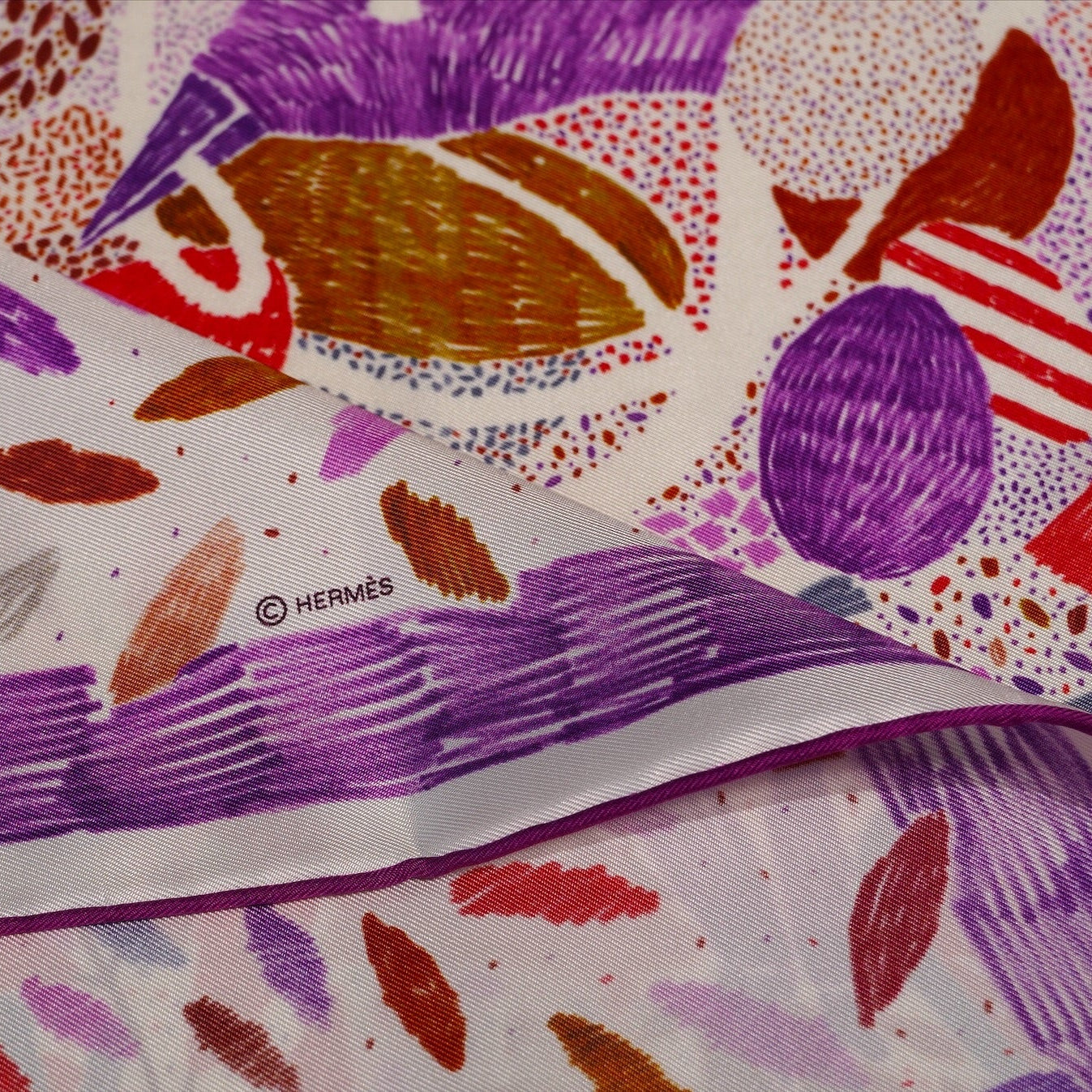 Carré Hermès 90 cm – Chacun fait son nid – Nigel Peake (2016)