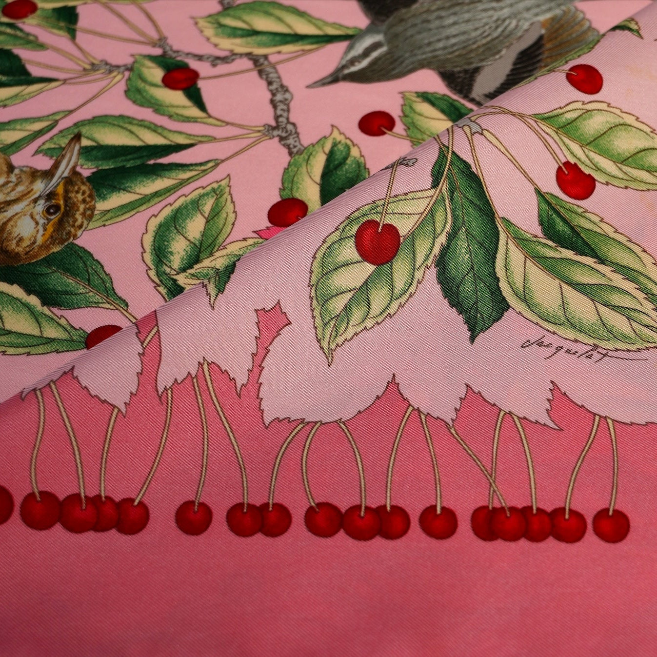 Carré Hermès 90 cm – Les Merises – Antoine de Jacquelot (1993)